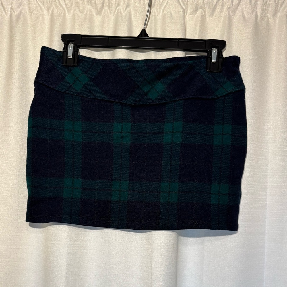 H&M Navy and Green Mini Skirt